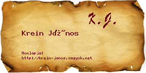 Krein János névjegykártya